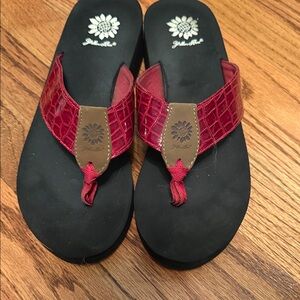 Yellow Box Red and Black Sandals